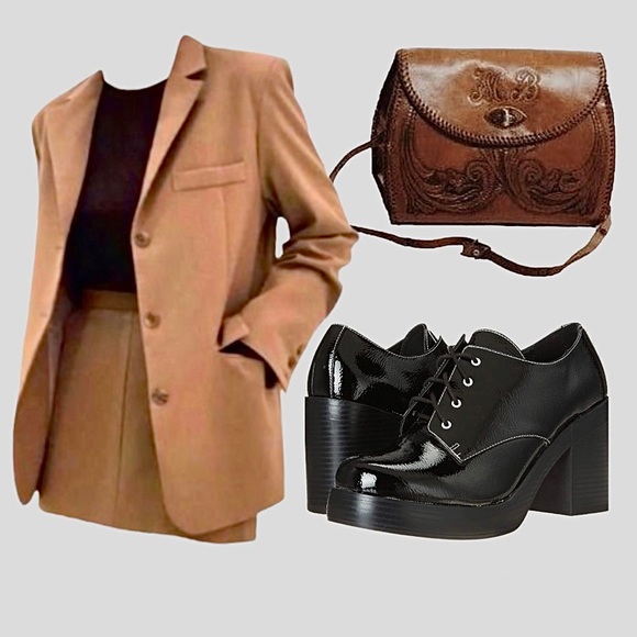 Dirty Laundry Platform Black Patent Gatsby Derby Oxfords Dark Academia - Picture 5 of 17